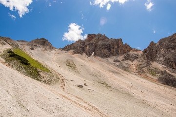 Mountain ridge with scree bellow