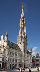 Fototapeta na wymiar Brussels Town Hall on Grand Place. Belgium