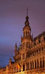 Maison du Roi on Grand Place in Brussels at twilight. Belgium