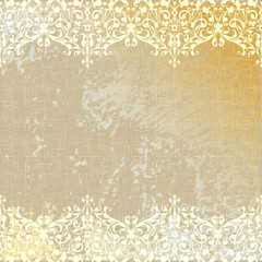 vector vintage linen canvas burlap floral background