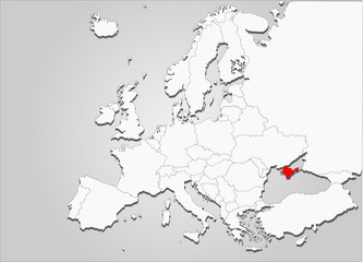 Europäische Landkarte mit Krim - 63074482