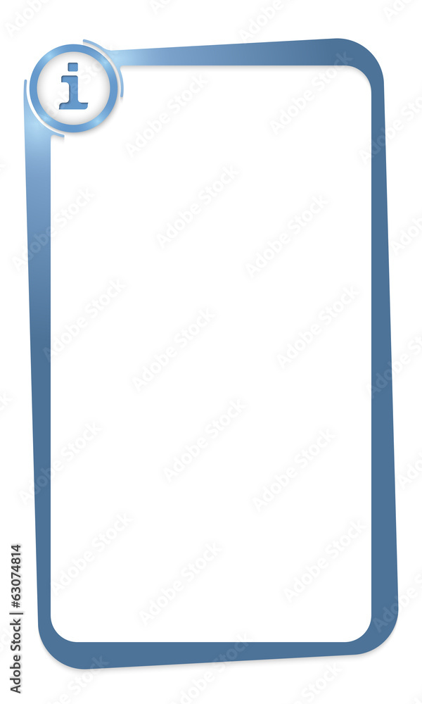 Poster blue box for entering any text with info icon