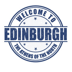 Fototapeta premium Welcome to Edinburgh stamp