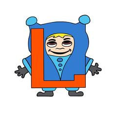 Child  English alphabet letter L vector