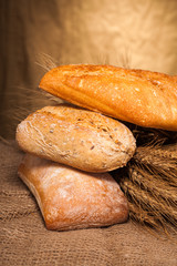 assortment of baked bread