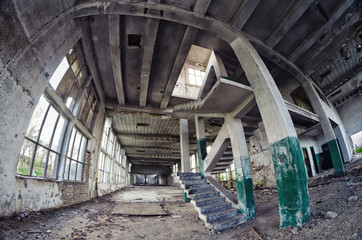 Fototapeta na wymiar Spooky abandoned factory