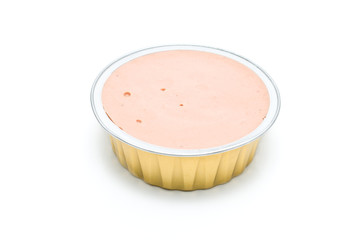 Pate in a open aluminum can isolated on white