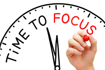 Fototapeta na wymiar Time to Focus Clock Concept