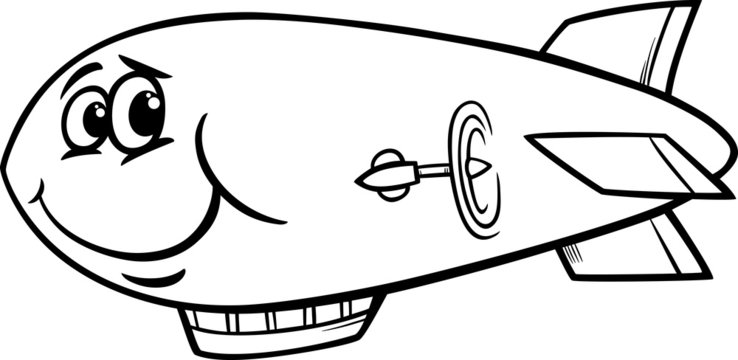 recommend clip art: zeppelin airship cartoon coloring page
