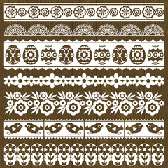 Set of Lace Paper with flower and easter eggs, vector