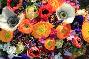 Spring bouquet in bright colors