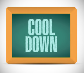 cool down sign message on a board. illustration