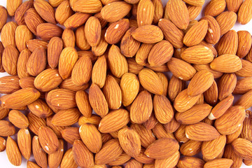 Close up almond nuts for background