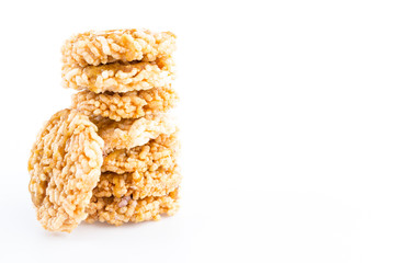 rice crust thai isolated white background