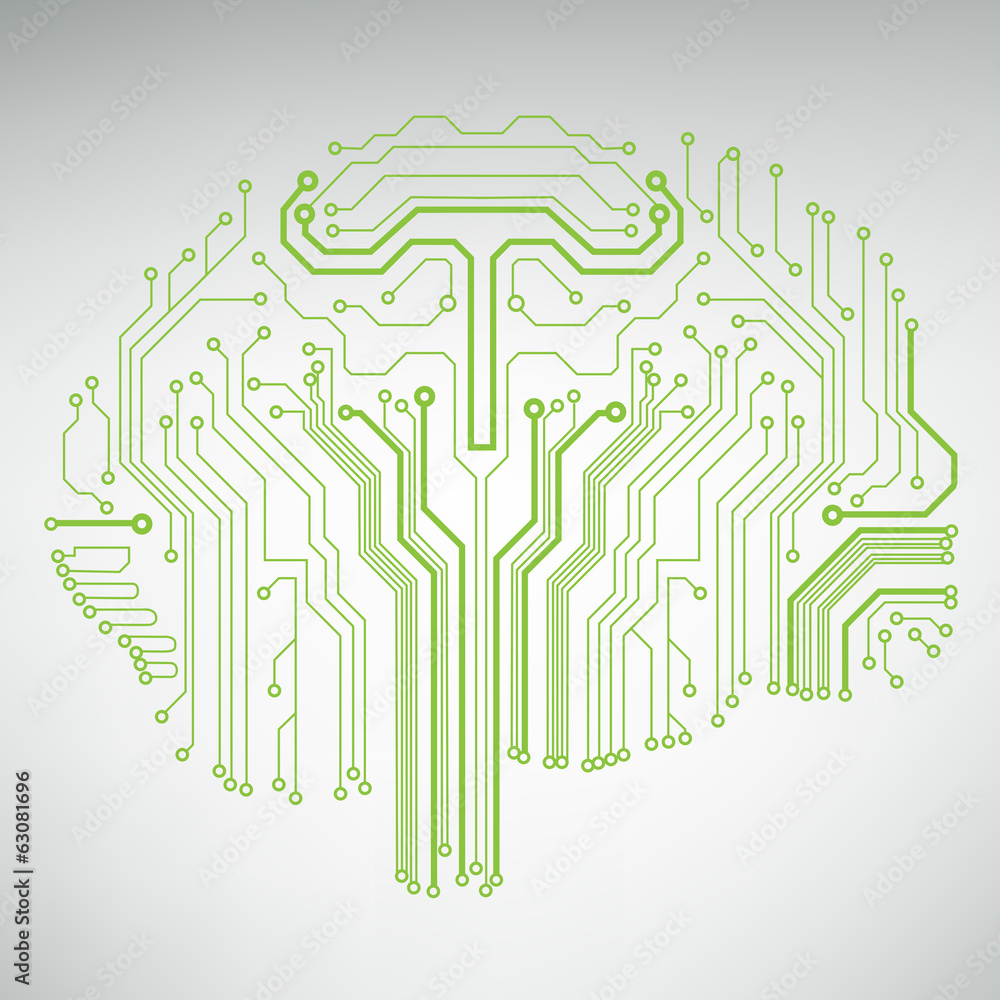 Poster eps10 illustration with abstract circuit brain