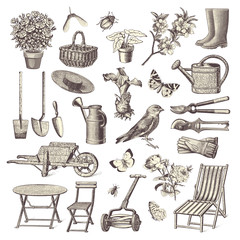 collection of vintage garden design elements © Anja Kaiser