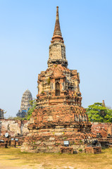 Obraz premium Old temple in ayutthaya Thailand