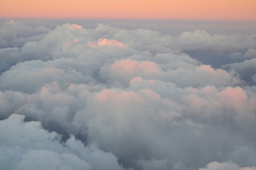 Aerial view of Golden Clouds in the Sunset