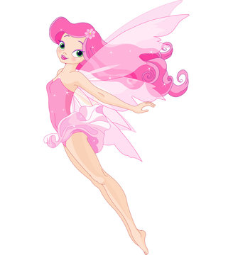 Flaying pink fairy Stock Vector | Adobe Stock