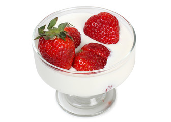 Strawberries in milk