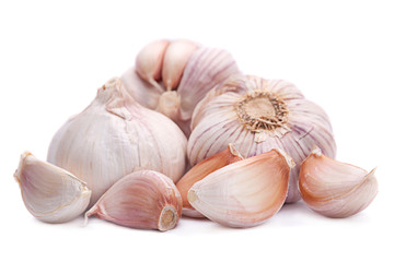 Garlic vegetable on white