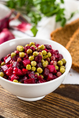 Beet salad in bowl
