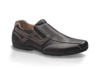 Men casual leather shoe isolated on white background