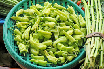 Fresh vegetables in a supermarket