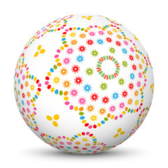 Kugel, Muster, abstrakt, 3D, bunt, Deko, Sphere, Ball, Pattern