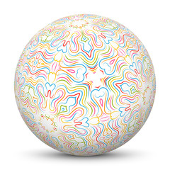 Kugel, Muster, abstrakt, 3D, bunt, Deko, Sphere, Ball, Pattern