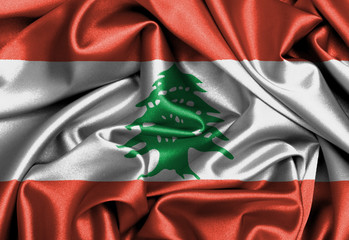 Satin flag, three dimensional render