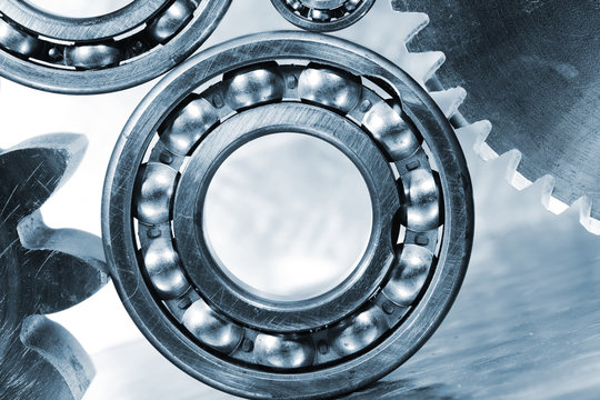 titanium and steel gears and ball-bearings