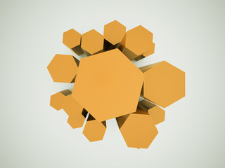 Orange business hexagonal