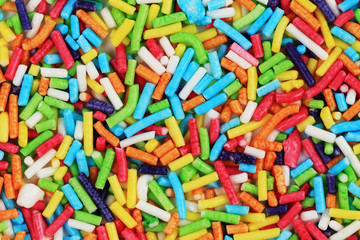 Fototapeta na wymiar Colored sugar sprinkles for food decoration.