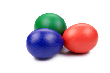 Colorful Easter eggs close up.