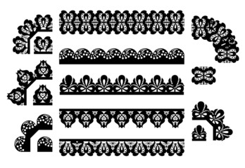 vector set of lace trims