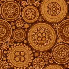 Seamless pattern with brown dotted circles - abstract background