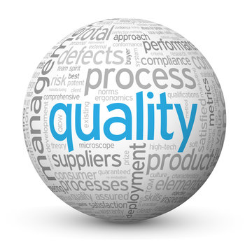 "QUALITY" Tag Cloud Globe (total customer service satisfaction)