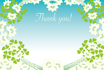 シロツメグサのお洒落なThank youカード