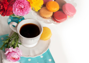 Coffee and flowers