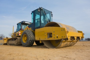 Abgestellte Baumaschinen, Straßenwalze