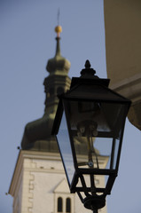lamp and church tower