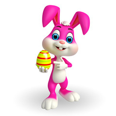 Cute Easter Bunny with big egg