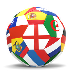 3D render of soccer football with drop shadow 