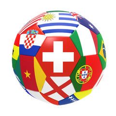 3D render of soccer football with drop shadow