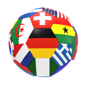3D render of soccer football on white background