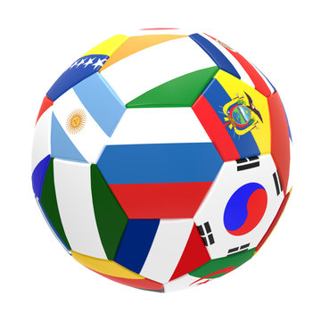 3D render of soccer football with drop shadow