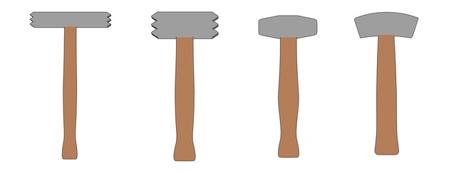 cartoon illustration of stone hammers