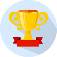 Cup Flat Icon with Long Shadow