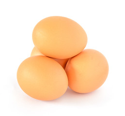 Chicken eggs isolated on white background